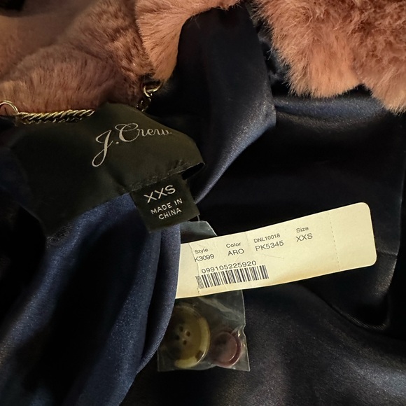 Faux fur mauve/pink coat from J. Crew, NWT, XXS. - Picture 3 of 6